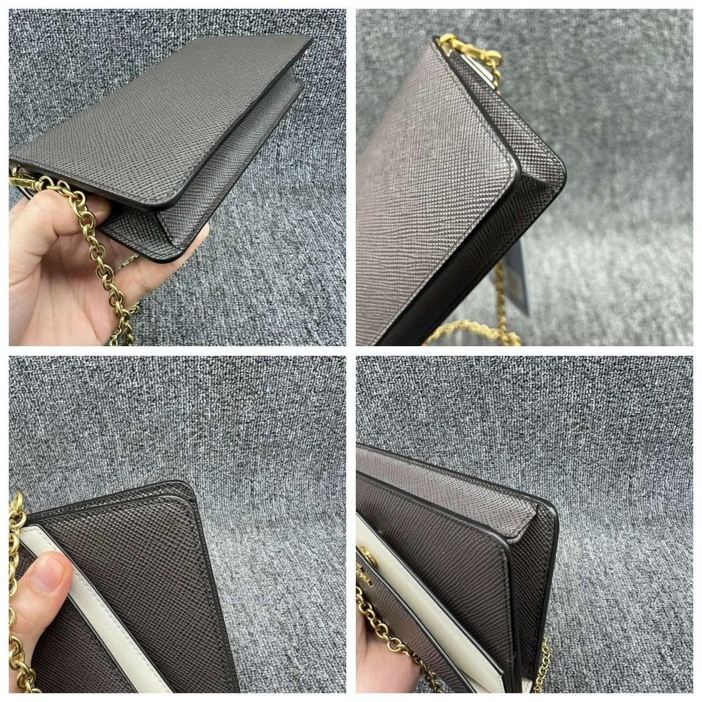 100% Authentic Prada Envelope Wallet on Chain Saffiano Leather - Picture 7 of 15